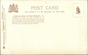 Baltimore MD Confederate Soldiers & Sailors Monument TUCK c1910 Postcard