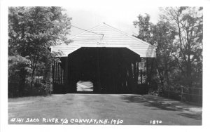 J50/ Conway New Hampshire RPPC Postcard c1950s Covered Bridge 231