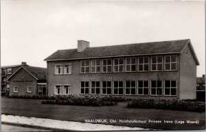 Netherlands Naaldwijk Huishoudschool Princes Irene Lage Woerd Vintage RPPC C014