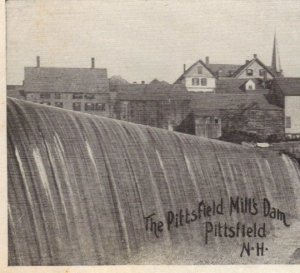 Undivided Back Postcard UDBP Pittsfield Mills Dam New Hampshire Very Old