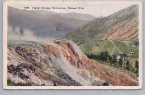 Jupiter Terrace, Yellowstone National Park, Wyoming, Antique HHT Co. Postcard