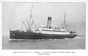 Belfast Steam Ship Co SS Patriotic Vintage Postcard AA68853