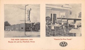 Pittsfield Illinois The New Cardinal Inn Dining Room Vintage Postcard AA65521