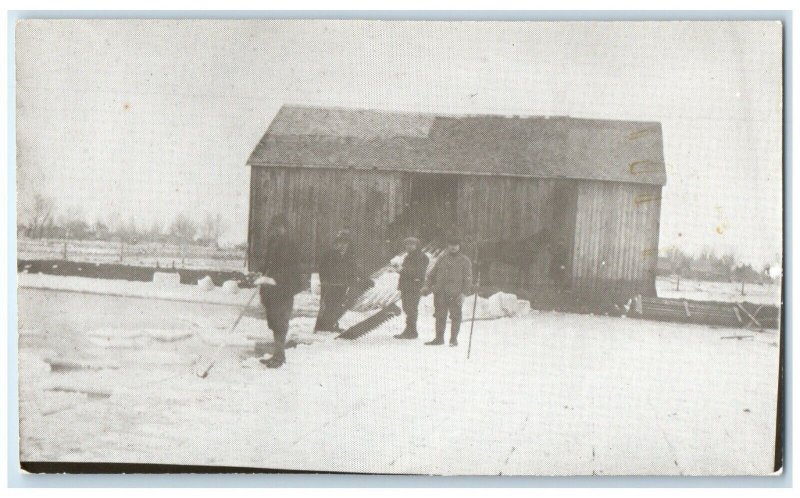 c1960's Unknown Iowa IA Vintage Railroad Train Depot Station RPPC Photo Postcard