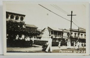 Panama Street Scene, American Hotel, Dentist, Root Beer Sign, Sailor Postcard O5