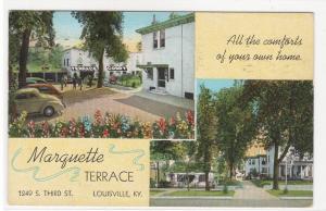 Marquette Terrace Court Motel Louisville Kentucky 1939 postcard
