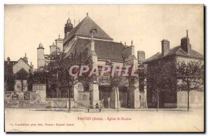 Postcard Old Troyes St Nicolas Church