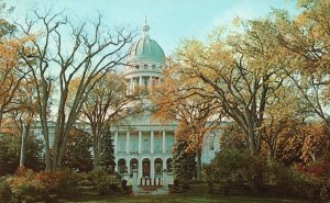 Vintage Postcard State Capitol Building Above The Tops Oaks & Elms Augusta Maine