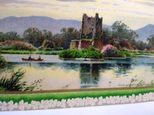 St Patrick's Day Postcard John Winsch Killarney Ross Castle Lake Canoe Germany