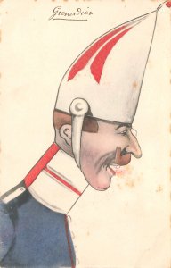 Printed in Austria B. K. W. I. Grenadier Military Postcard