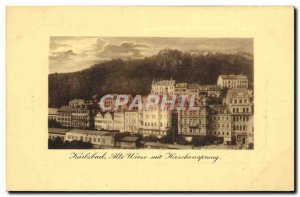 Old Postcard Karlsbad Alte Wiese mit Hirschensprung