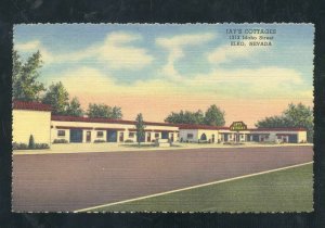 ELKO NEVADA JAY'S COTTAGES MOTEL VINTAGE LINEN ADVERTISING POSTCARD