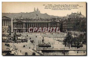 Old Postcard Paris Set the Place de la Concorde took to the Sacre Coeur of Mo...