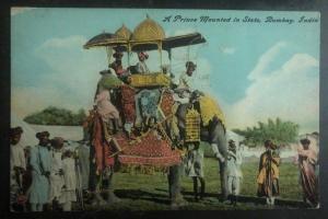 Mint India Picture Postcard RPPC A Prince Mounted In State Bombay