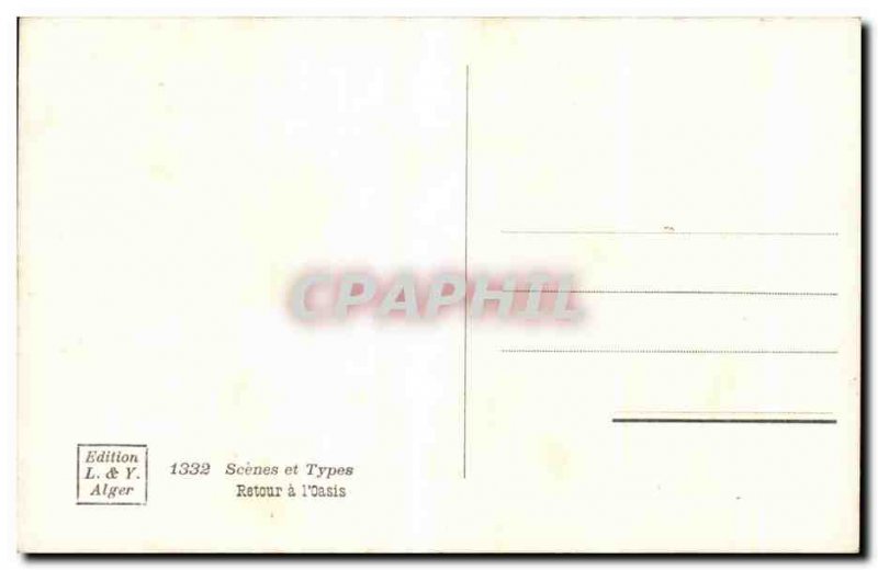 Old Postcard Scenes et Types Back I oasis Donkey Donkey Datiers