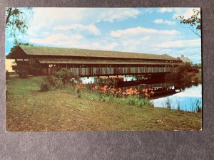 Covered Bridge Burlington VT Chrome Postcard H1240083645