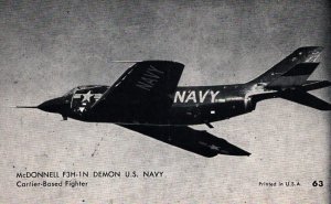 Mcdonnell F3H-1N Demon  US Navy Fighter Plane  Postcard