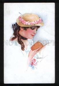 3055598 ROSES Lady reading Book by USABAL Vintage PC