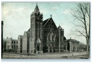 1909 First M.E Church Street View Boone Iowa IA Posted Antique Postcard