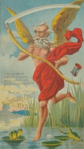 1880s Father Time JACKSON SNATH Withington Cooley Mfg. Detroit Litho Trade Card