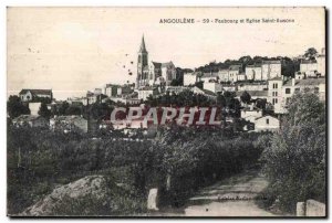 Old Postcard Angouleme Faubourg Saint church ausone