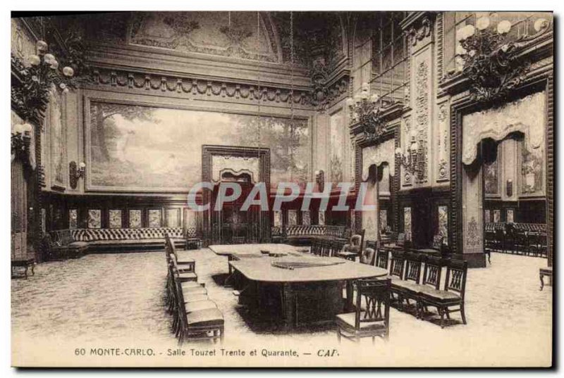 Old Postcard Monte Carlo Casino Room Touzet Thirty Forty