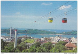 Cable Cars from Mt Fabor to Sentosa , SINGAPORE , 50-70s