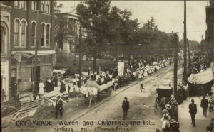 Sedalia MO Dry Parade 1908 Pre Prohibition Thomas Real Photo Postcard