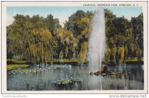 New York Syracuse Fountain In Onondaga Park Curteich