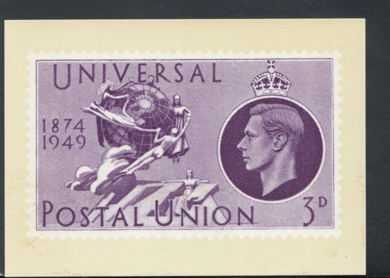 Postal History Postcard - 3d Stamp Issued in 1949, UPU 75th Anniversary T7593