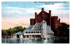 Postcard WI Madison - Boat House and Gymnasium - University of Wisconsin