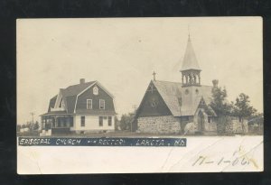 RPPC LAKOTA NORTH DAKOTA ND EPISCOPAL CHURCH 1906 REAL PHOTO POSTCARD