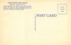 Fort Lauderdale Florida 1950s Postcard Chick House Restaurant