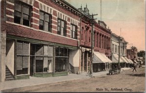 View of Businesses on Main Street, Ashland OR Vintage Postcard T75