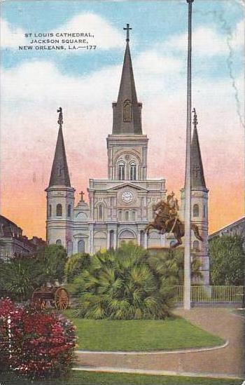 Louisiana New Orleans Saint Louis Cathedral Jackson Square 1948