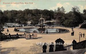 Fountain, Central Park New York City NY 1912