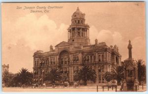 STOCKTON, California  CA   SAN JOAQUIN COUNTY COURT HOUSE  c1900s UDB Postcard