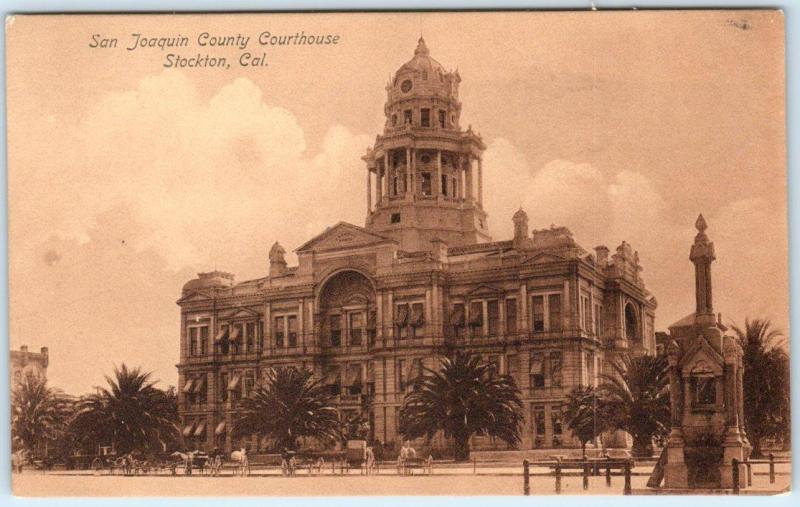 STOCKTON, California  CA   SAN JOAQUIN COUNTY COURT HOUSE  c1900s UDB Postcard