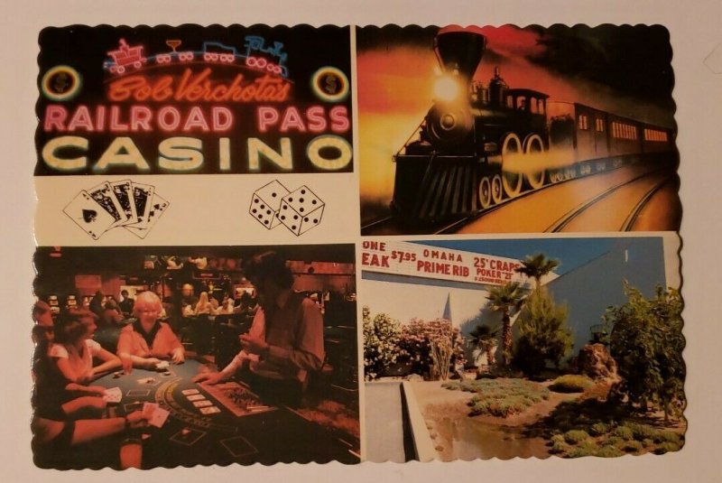 Vintage Postcard Railroad Pass Casino Las Vegas Boulder City Nevada Hoover 1989