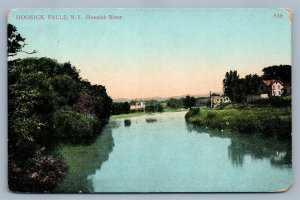 HOOSICK RIVER FALLS NY ANTIQUE POSTCARD w/ CORK CANCEL