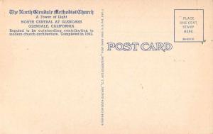 Glendale California Methodist Church Linen Antique Postcard J78982