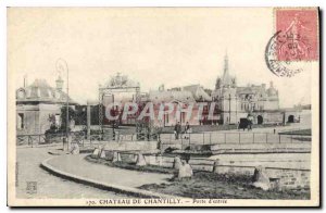 Old Postcard Chateau de Chantilly Gate Entrance
