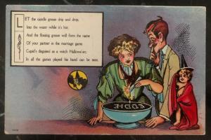 Mint Vintage USA Picture Postcard PPC  Halloween Let The Candle Grease Drip