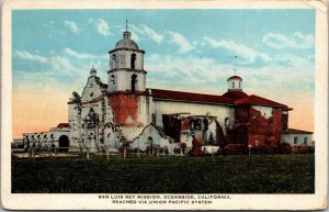 Vtg 1920s San Luis Rey Mission Oceanside California CA Postcard