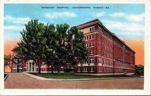 Postcard KS Leavenworth World War II Veterans' Hospital US Army 1946 S86