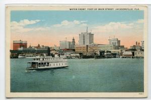 Steamer Ferry Boat Waterfront Jacksonville Florida 1920s postcard