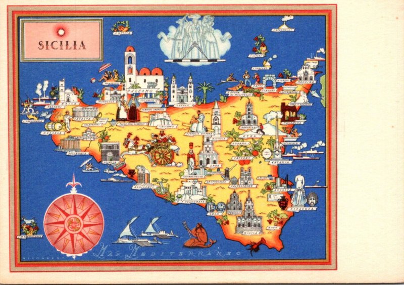 Italy Sicilia Map Of The Province