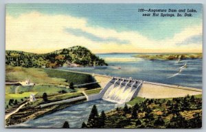 Angostura Dam and Lake - Hot Springs, South Dakota - Postcard