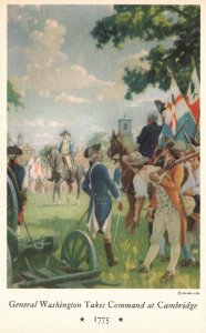 Vintage Postcard 1910's General Washington Takes Command at Cambridge 1775 UK