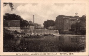 Postcard Cotton Mills Quinebaug River and Falls in Putnam, Connecticut